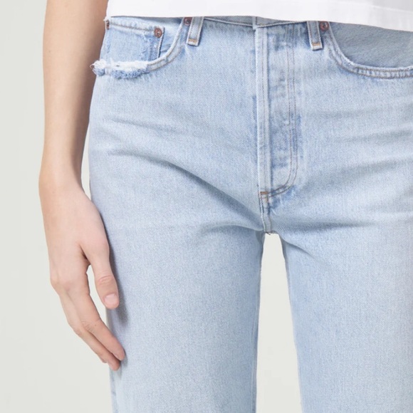 NWT AGOLDE 90's Pinch Waist High Rise Straight Jeans in Focus - Picture 4 of 6